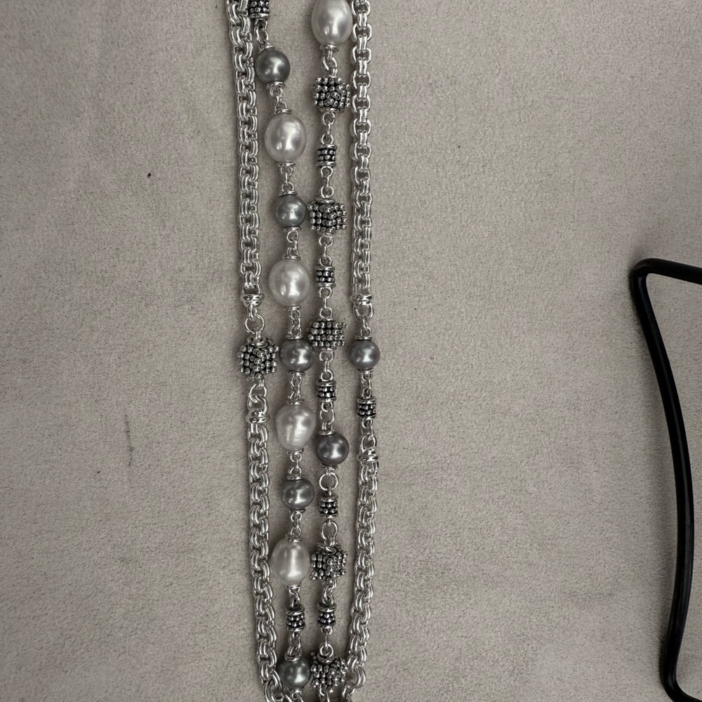 Michael Dawkins Elegant Sterling Silver and pearl  Beaded bracelet